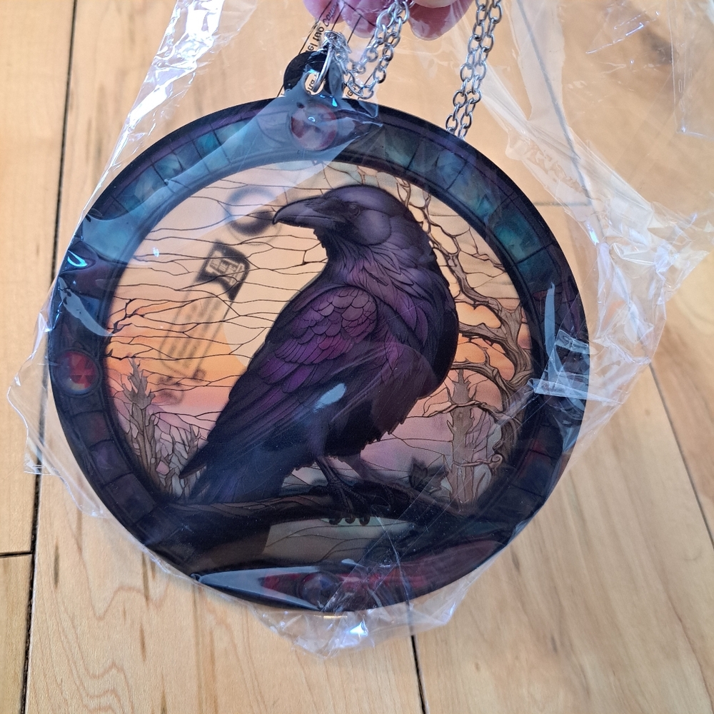 5 1/2" Raven Window Suncatcher Decoration Acrylic